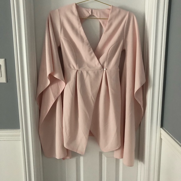 ASOS Design Kimono Sleeve Crepe Dress - Light pink - Picture 2 of 5